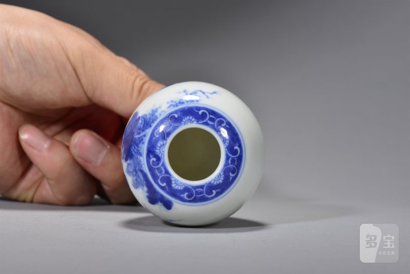 清光绪 青花花鸟纹水盂 - 图6